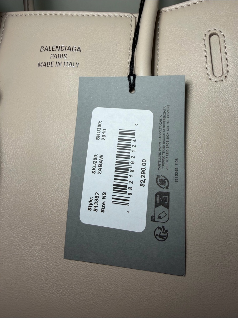 Balenciaga
Women's Hampton Carry All Bag Mini in Almond - Picture 7 of 16